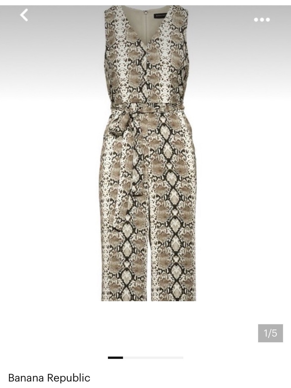 Banana Republic Beige and Black Snake-Print Sleeveless Jumpsuit